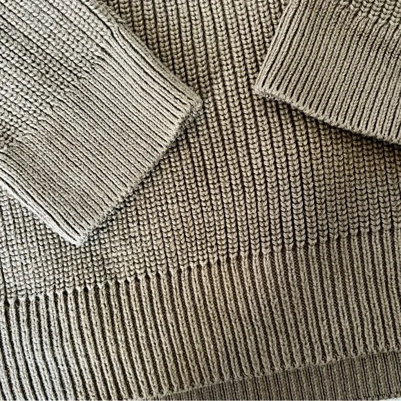 NWT *sold out* Jenni Kayne Oversized Cotton Fisherman sweater Olive moss XXL - Picture 11 of 16